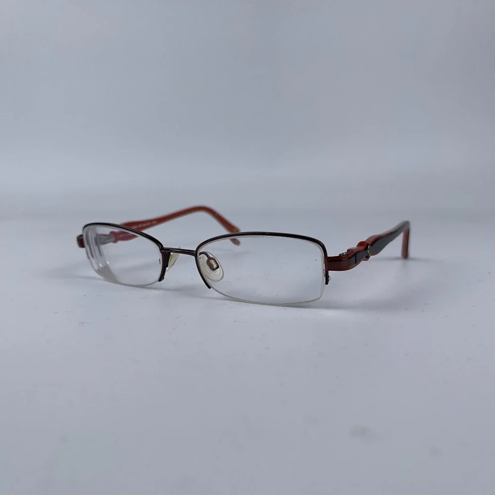 BCBGMAXAZRIA Belinda Unisex Eyeglasses Frame Brown Plastic Half Rim 48-17-125 mm